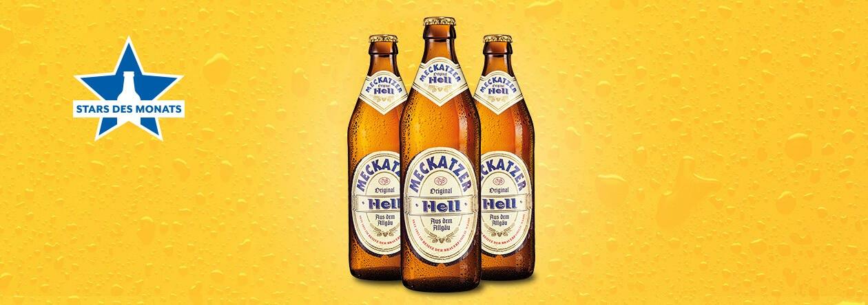 Bierflaschen von MECKATZER Hell bei der GH Aktion Stars des Monats