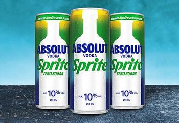 Slimdosen des Newcomers ABSOLUT Vodka Sprite